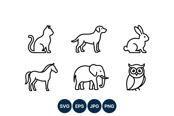 Download Black and White Animal Line Art Icons - Art Collection