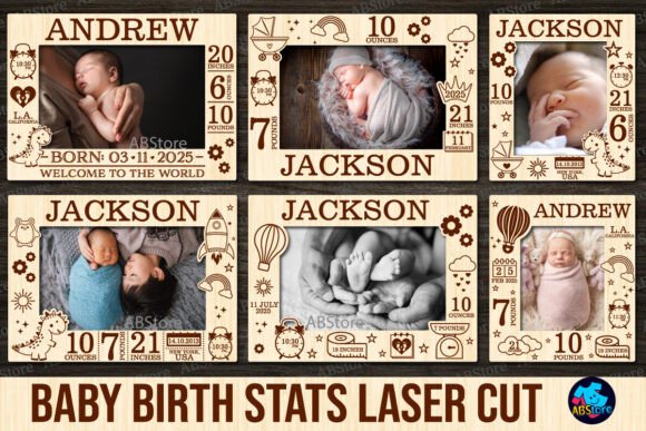 Download Baby Announcement Photo Frame Laser Cut - Photo Collection
