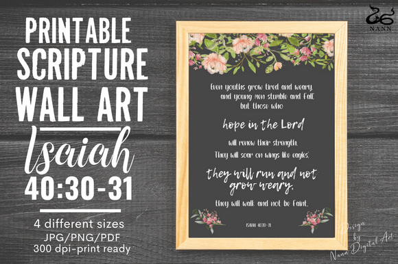Download Scripture Wall Art/Cards Isaiah 40:30-31 - Art Collection