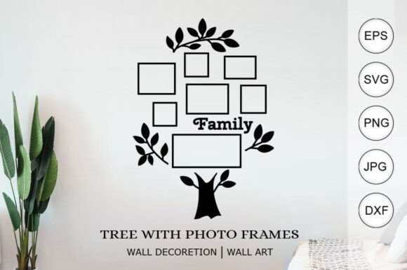 Download Family Tree with Photo Frames Svg / Wall - Photo Collection