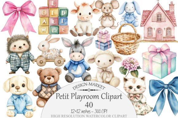 Download Watercolor Petit Playroom Clipart - Art Collection