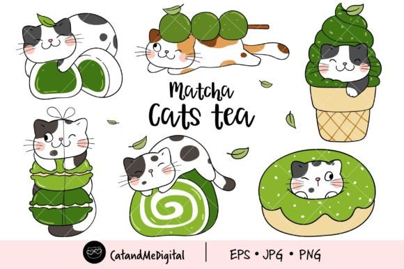 Download Matcha Cats Tea Clipart - Art Collection