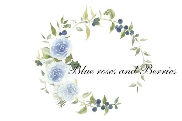 Download Watercolor Blue Floral Wreath Clipart - Art Collection