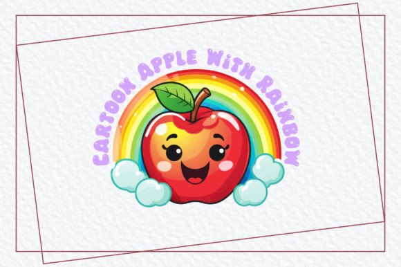 Download Cute Apple Rainbow Clipart PNG - Art Collection