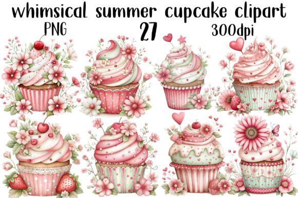 Download Whimsical Summer Cupcake Clipart - Art Collection