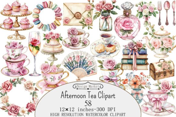 Download Watercolor Afternoon Tea Clipart - Art Collection