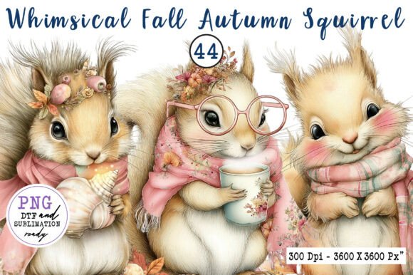Download Whimsical Fall Autumn Squirrel Clipart - Art Collection