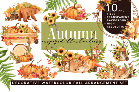 Download Watercolor Autumn Arrangement Clipart - Art Collection