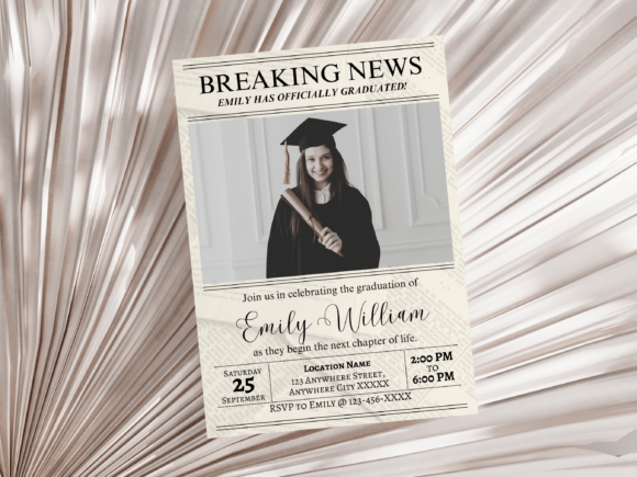 Download Newspaper Graduation Party Invite Card - Art Collection